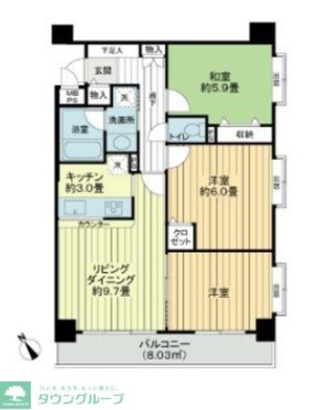 ライオンズマンション洗足池第2の物件間取画像